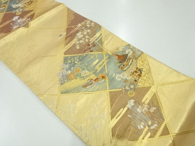 JAPANESE KIMONO / VINTAGE FUKURO OBI / WOVEN FESTIVAL FLOAT & FLOWER